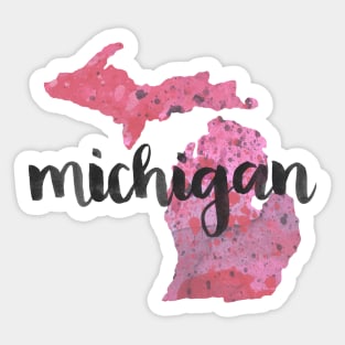 michigan - calligraphy and abstract state outline Sticker